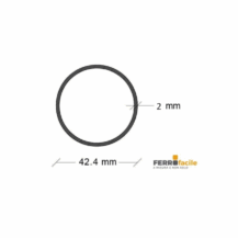 INOX AISI 304 TUBO TONDO 42,4X2 MM GREZZO