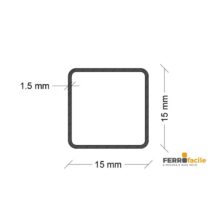 INOX AISI 304 TUBOLARE QUADRO 15X15X1,5 MM GREZZO
