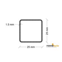 INOX AISI 304 TUBOLARE QUADRO 25X25X1,5 MM GREZZO