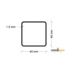 INOX AISI 304 TUBOLARE QUADRO 40X40X1,5 MM GREZZO