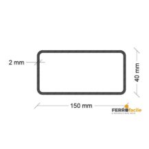 Tubo rettangolo - Tubolare rettangolare zincato