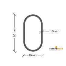 FERRO TUBOLARE OVALE 40X20X1,5 MM